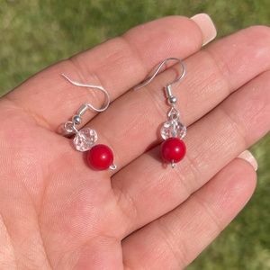 Carnelian Agate Crystal Earrings
